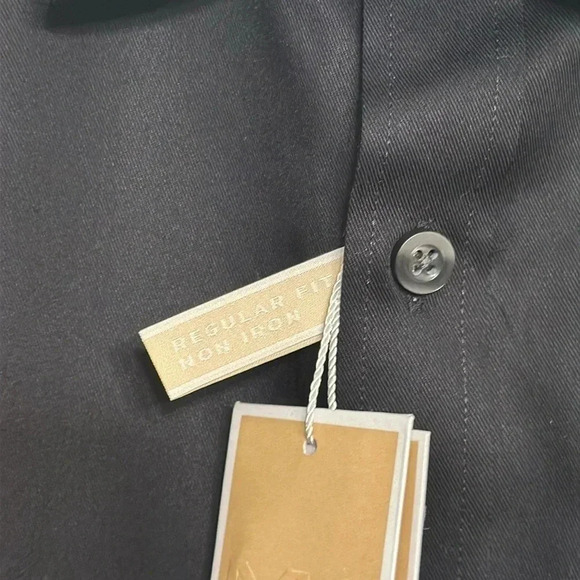 NWT Michael Kors Designer Black Dress Shirt Button Down L/S Men XL MSRP $75 - Picture 7 of 12